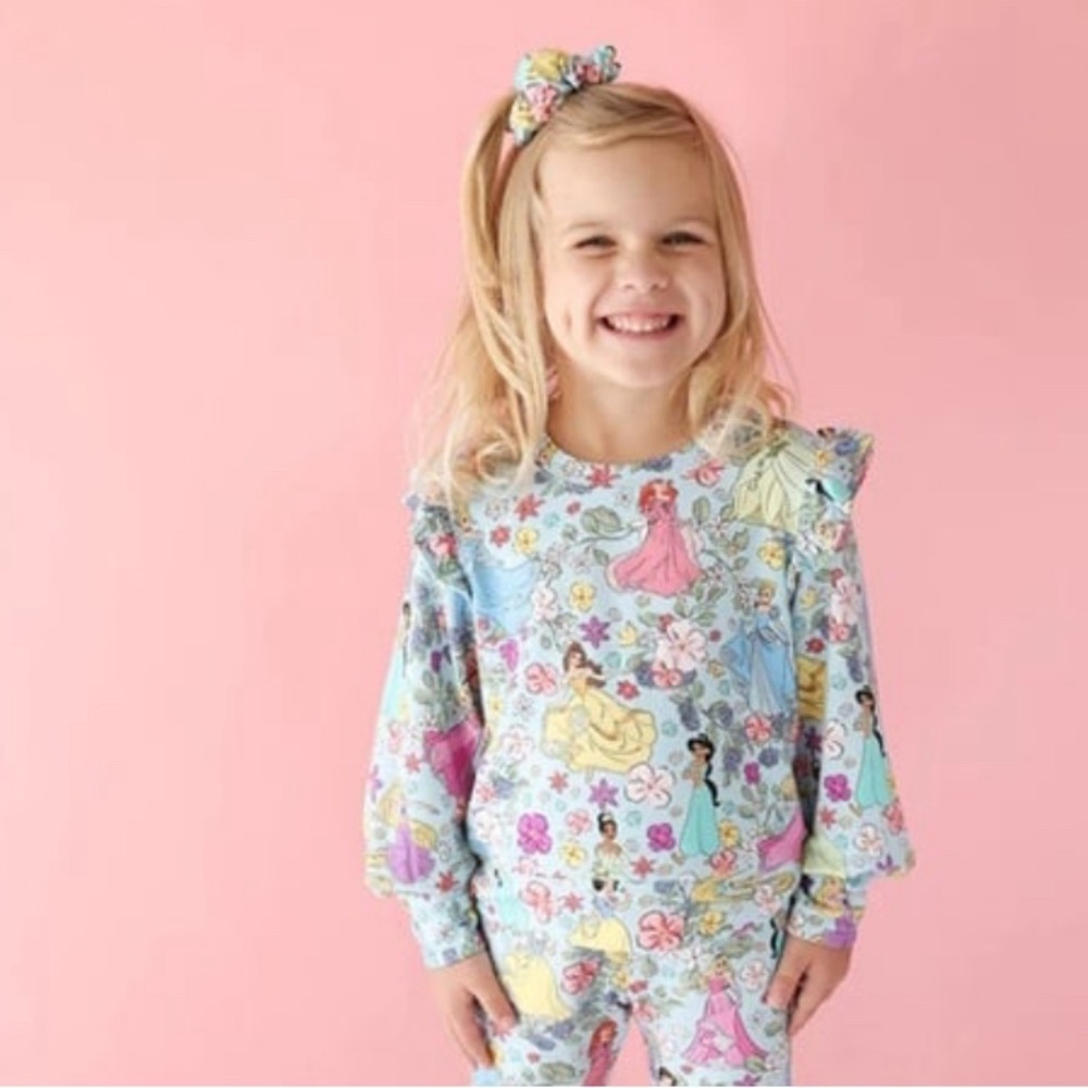 New Posh Peanut Disney Princesses Baloon Sleeve Sweatshirt-18-24M